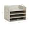 Mind Reader Stackable Paper Tray, Desktop Organizer, File Storage, Office, Plastic, 4 Pcs., Beige